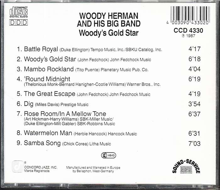 Woody Herman and His Big Band - Woody's Gold Star CD