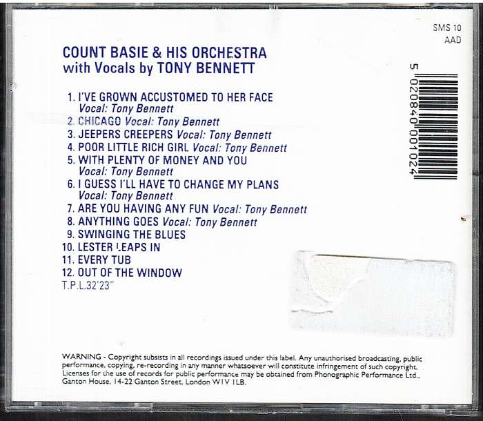Count Basie & His Orchestra with Vocals by Tony Bennett CD