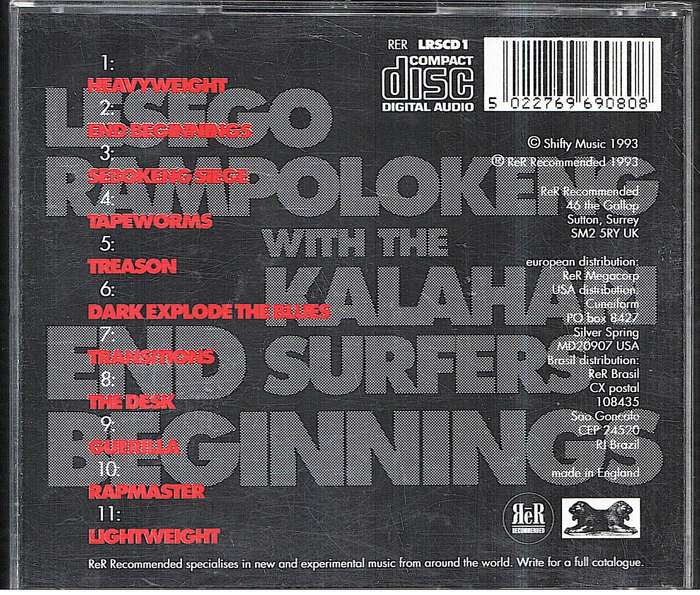 Lesego Rampolokeng with the Kalahari Surfers - End Beginnings CD
