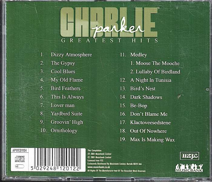 Charlie Parker - Greatest Hits CD