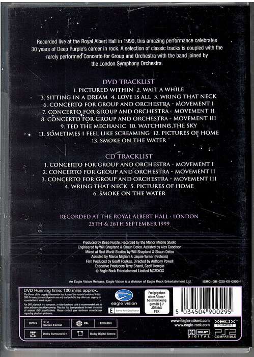 Deep Purple: In Concert With The London Symphony Orchestra (Paul Mann cond.) DVD + CD Set
