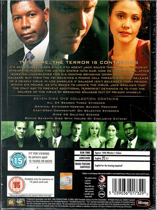 24 Season Three 7 DVD Collection [NEW / SEALED]