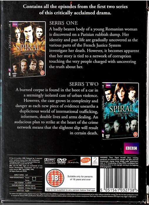 Spiral (Engrenages) Series One and Two 4 DVD Set