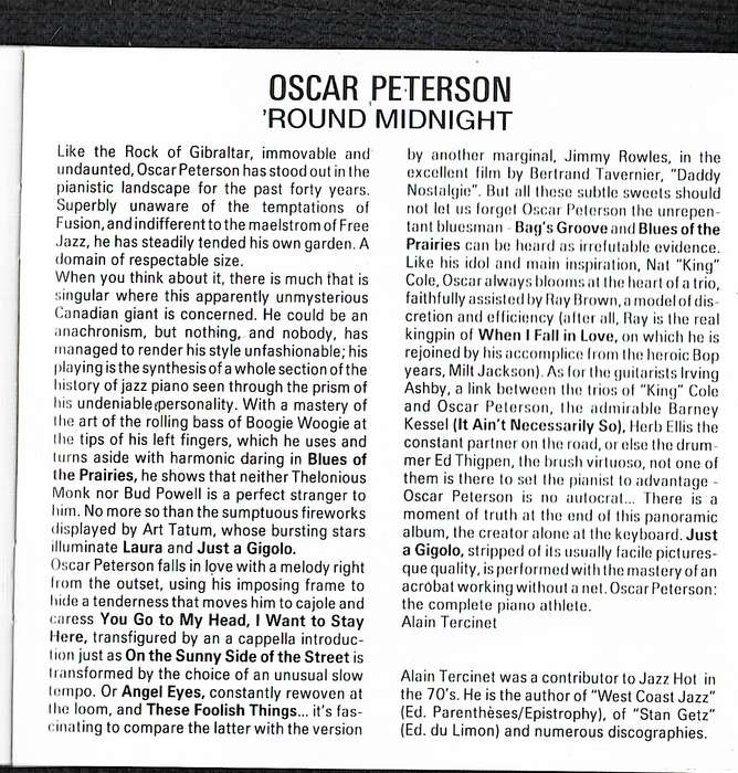 Oscar Peterson - Round Midnight CD