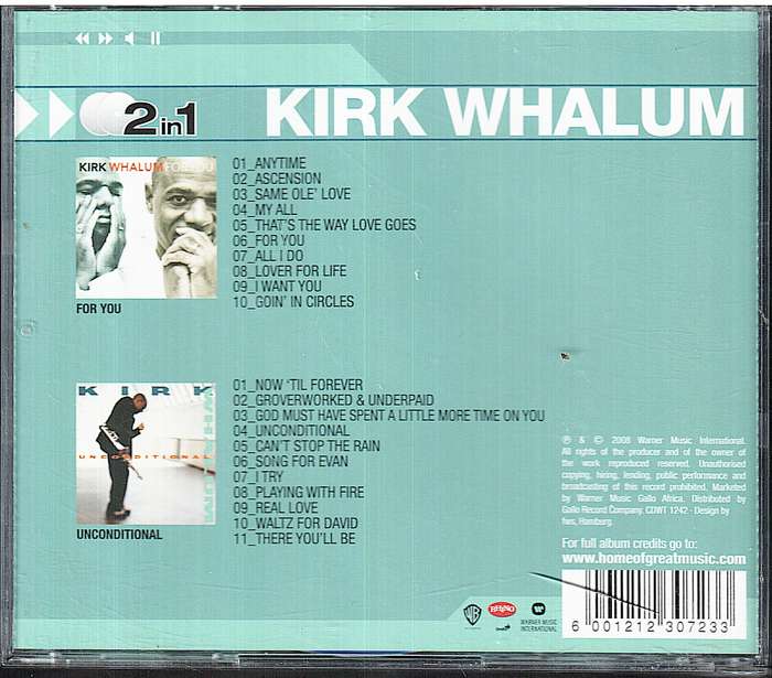 Kirk Whalum - "For You" & "Unconditional" (2in1) CD