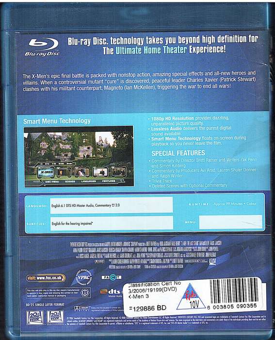 X-Men 3: The Last Stand [Blu-ray]