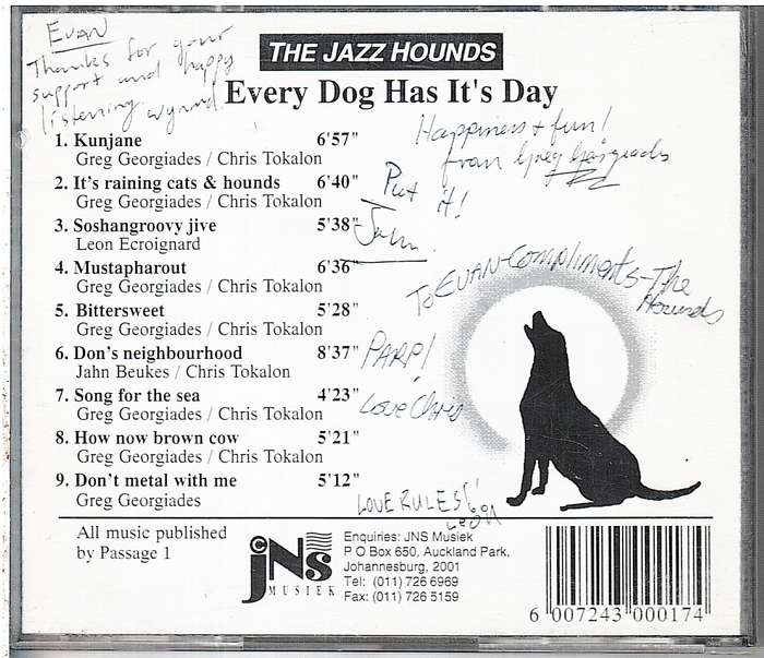 The Jazz Hounds - Every Dog Has It's Day CD [INSCRIBED/SIGNED BY THE BAND]