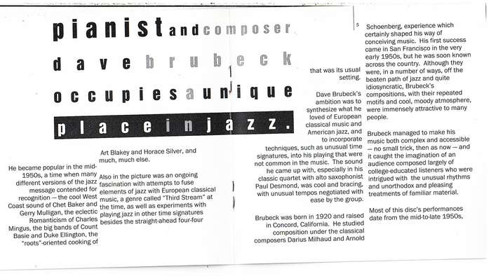 Dave Brubeck - This is Jazz Vol 3 CD
