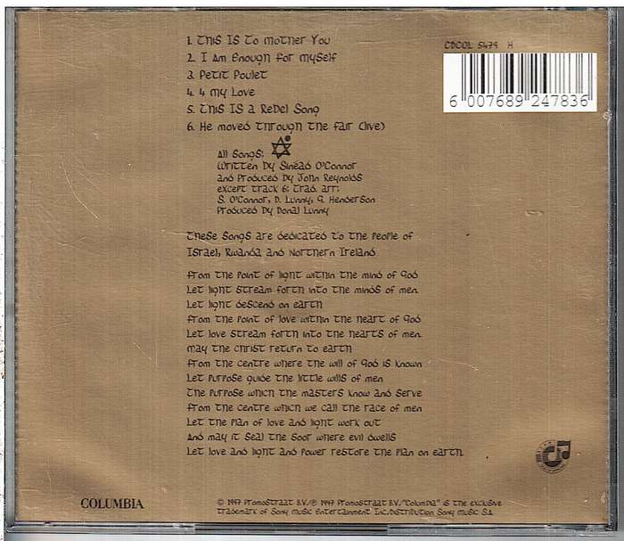 Sinéad O'Connor - Gospel Oak  EP CD