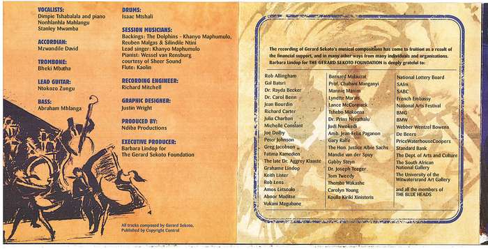 The Blue Heads - Featuring the Music of Gerard Sekoto CD