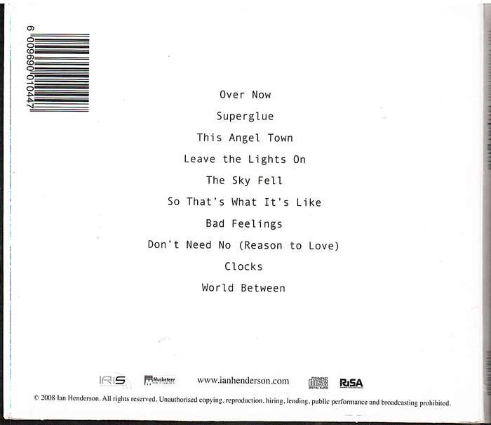 Ian Henderson - Superglue CD [ARTISTS'S INSCRIPTION INSIDE]