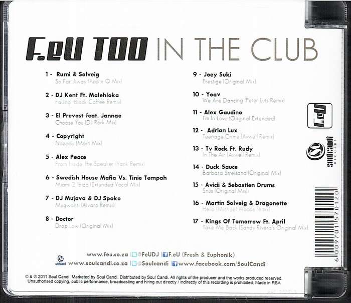 DJ Fresh & Euphonik Present...F.eU Too In The Club CD