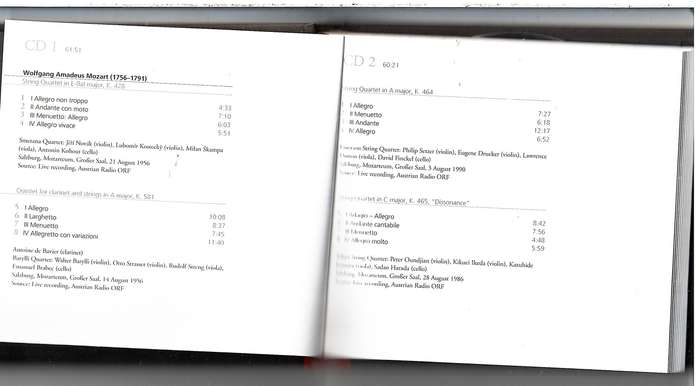 Wolfgang Amadeus Mozart  Chamber Music Salzburg Festival, 1956-1991 3 CD Set (with 120 page book)