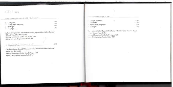 Wolfgang Amadeus Mozart  Chamber Music Salzburg Festival, 1956-1991 3 CD Set (with 120 page book)