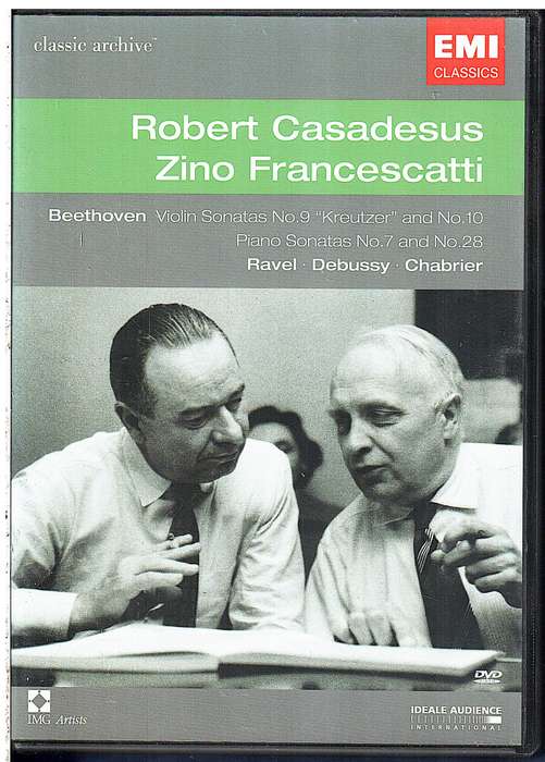 Robert Casadesus, Zino Francescatti: Beethoven/Ravel/Debussy/Chabrier  Violin Sonatas No 9 etc DVD