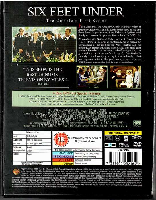 Six Feet Under: The Complete First Series 4 DVD Set