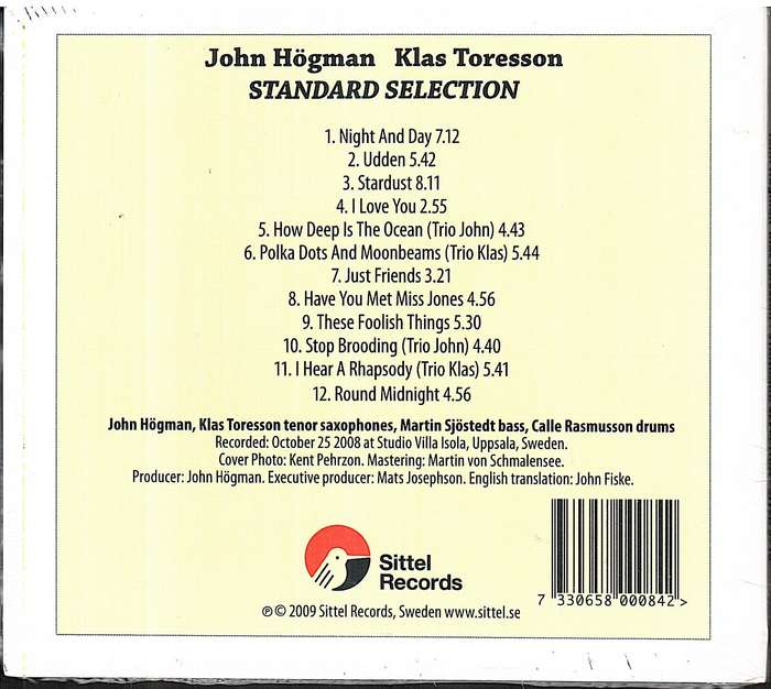 John Högman, Klas Toresson With Martin Sjöstedt & Calle Rasmusson - Standard Selection CD [NEW/SEALE