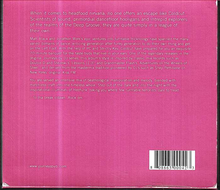 Coldcut - Journeys by DJ: 70 Minutes of Madness CD in slip cover