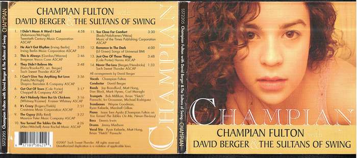 Champian Fulton with David Berger & The Sultans of Swing - Champian CD Digipak