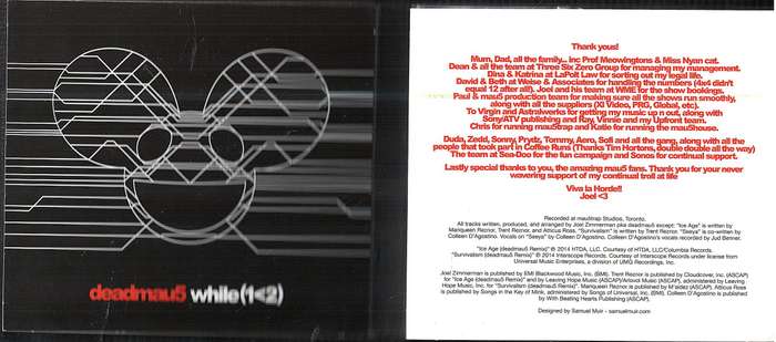 Deadmau5 - While(1<2) 2 x CD foldout Digipak