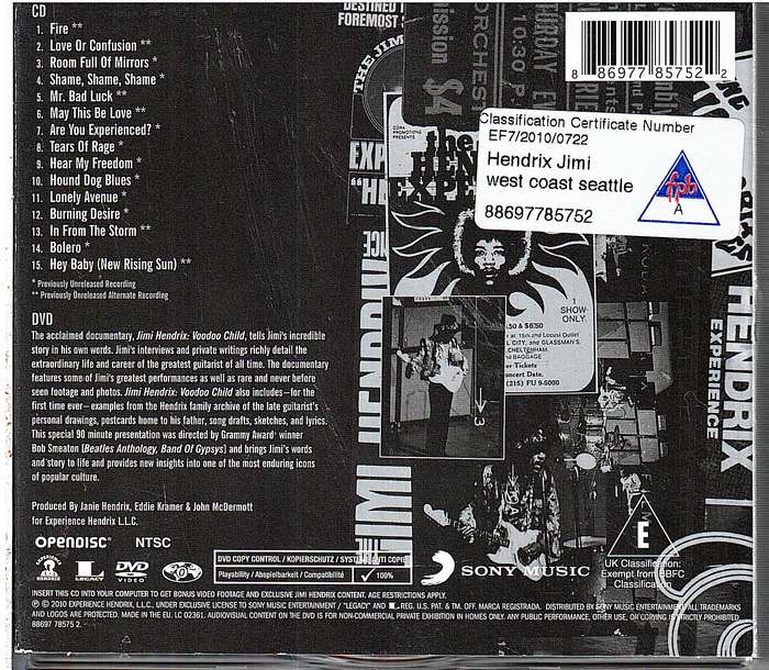 Jimi Hendrix - West Coast Seattle Boy: The Jimi Hendrix Anthology CD + DVD Set
