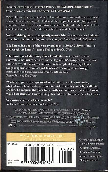Angela's Ashes: A Memoir of Childhood - Frank McCourt [Movie Tie-in edition]