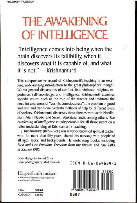 The Awakening of Intelligence - J Krishnamurti