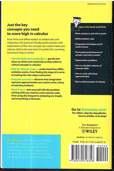 Calculus Essentials for Dummies - Mark Ryan