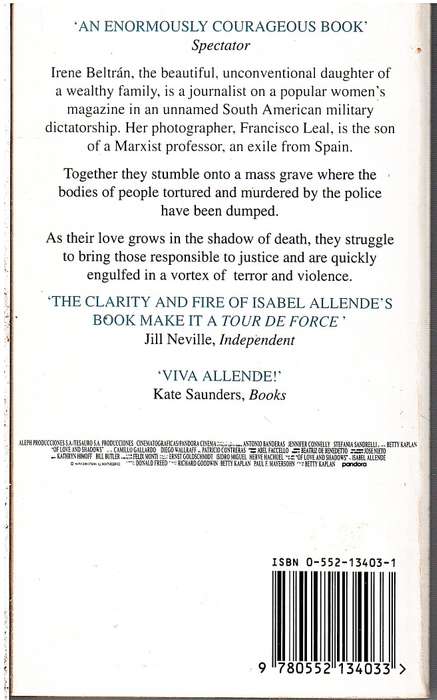 Of Love and Shadows - Isabel Allende (Movie tie-in)