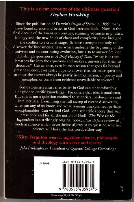The Fire in the Equations: Science, Religion & the Search for God - Kitty Ferguson