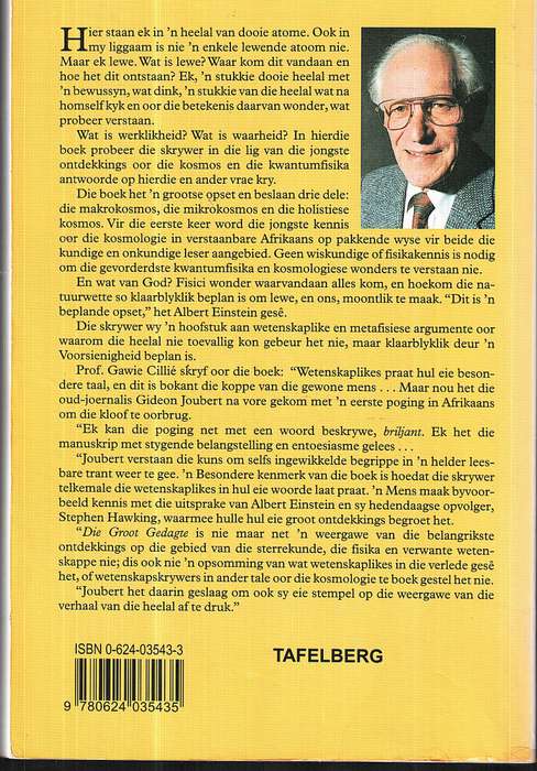 Die Groot Gedagte: Abstrakte Weefsel van die Kosmos - Gideon Joubert [INSCRIBED BY AUTHOR]