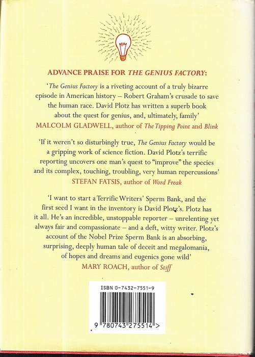 The Genius Factory: Unlocking the Mysteries of the Nobel Prize Sperm Bank - David Plotz