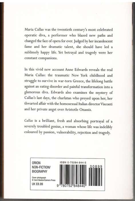 Callas: Her Life, Her Loves, Her Music - Anne Edwards