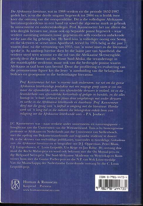 Die Afrikaanse Literatuur 1657-2004 - JC Kannemeyer