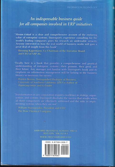 Mission Critical: Realizing the Promise of Enterprise Systems - Thomas H Davenport