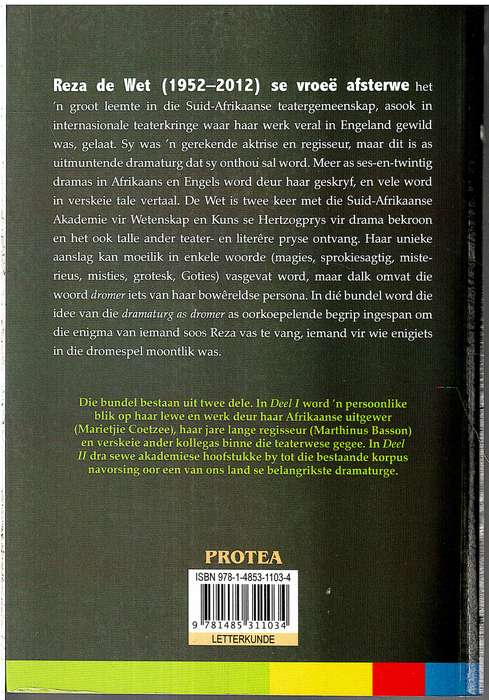 Reza de Wet: Die Dramaturg as Dromer ('n Huldiging) - Temple Hauptfleisch en Marisa Keuris