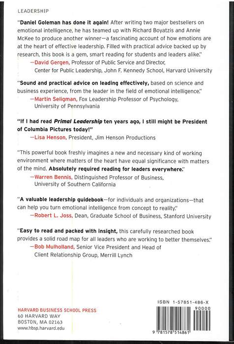 Primal Leadership: Realizing the Power of Emotional Intelligence - Daniel Goleman et al