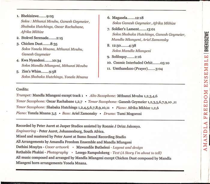 Amandla Freedom Ensemble - Bhekisizwe CD Digipak