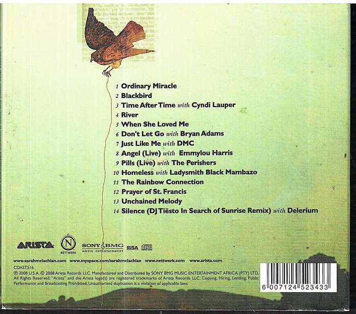 Sarah McLachlan - Rarities, B-Sides, and Other Stuff Vol. 2 CD Digipak