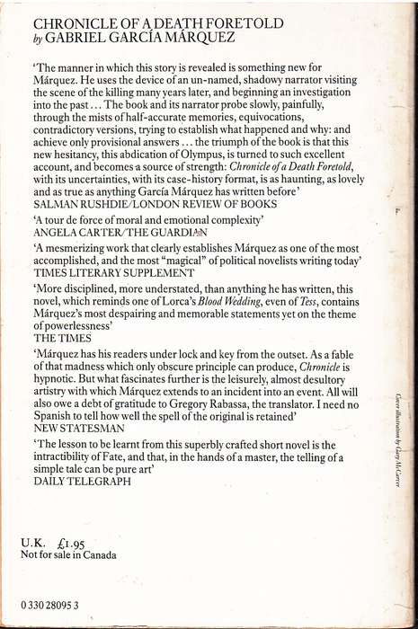 Chronicle of a Death Foretold - Gabriel Garcia Marquez