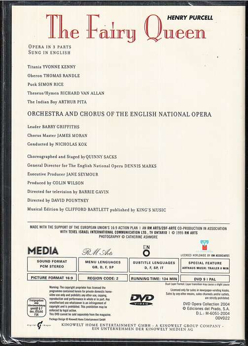 Purcell: The Fairy Queen - Yvonne Kenny, Thomas Randle, English National Opera, Nicholas Kok DVD