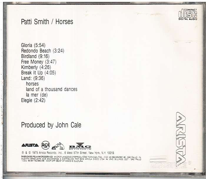 Patti Smith - Horses CD [BRAZILIAN RELEASE]