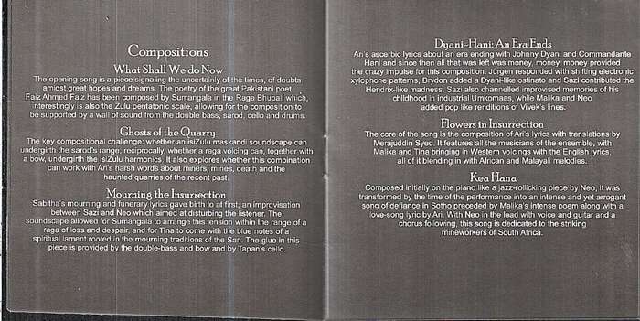 Various - Insurrections: A Musical Dialogue Between Indian and South African Artists CD Digipak