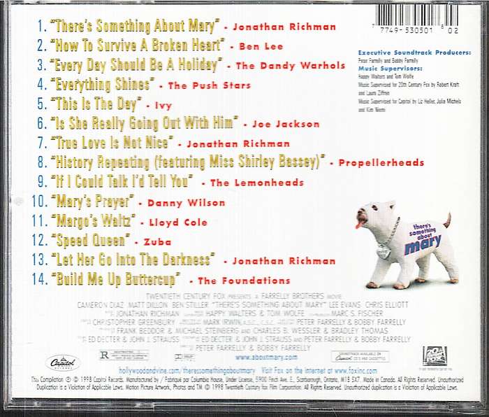 Various - There's Something About Mary Original Motion Picture Soundtrack CD