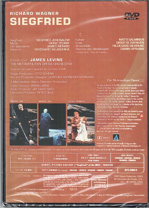 Wagner: Siegfried - Siegfried Jerusalem, James Morris, Metropolitan Opera, James Levine Pt1 DVD