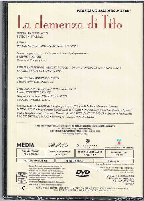 Mozart: La Clemenza di Tito - Philip Langridge, Ashley Putnam, London Philharmonic, Andrew Davis DVD