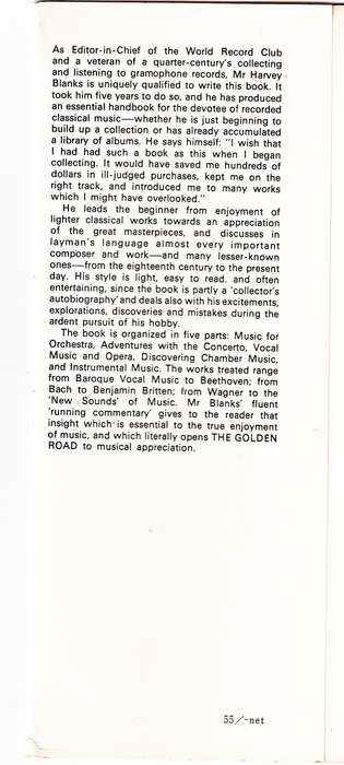 The Golden Road: A Record Collector's Guide to Music Appreciation - Harvey Blanks