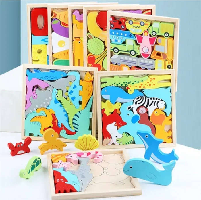 3D wooden Montessori Puzzle - Numbers design