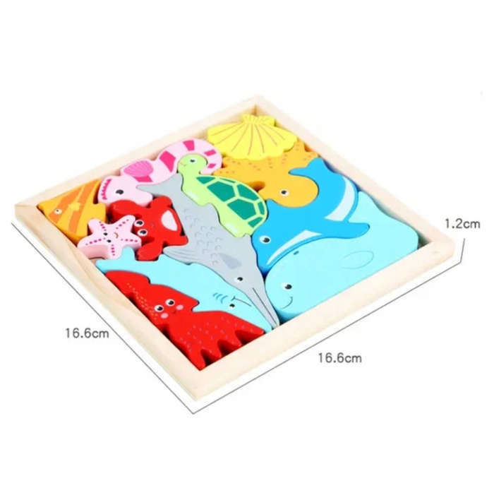 3D Wooden Montessori Puzzle - Sea Animals