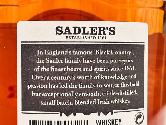 Sadlers Peaky Blinder Irish Whisky
